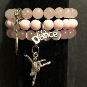 Little girls beaded charm bracelet stack